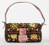 FENDI ZUCCA EMBROIDERED & BEAD