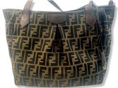 FENDI ZUCCA LOGO TOTE BAG100%