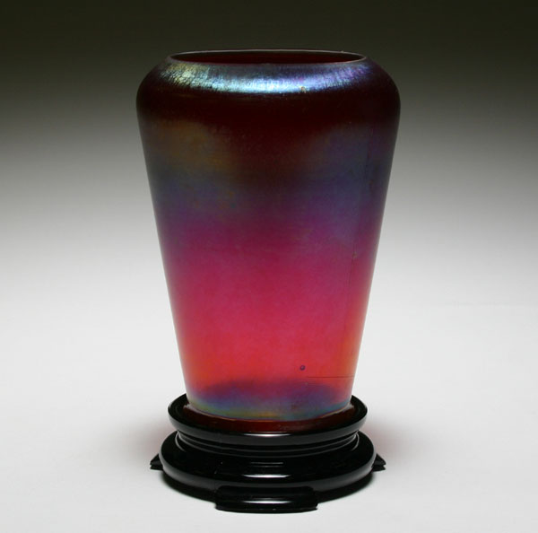 Fenton 8" red stretch glass