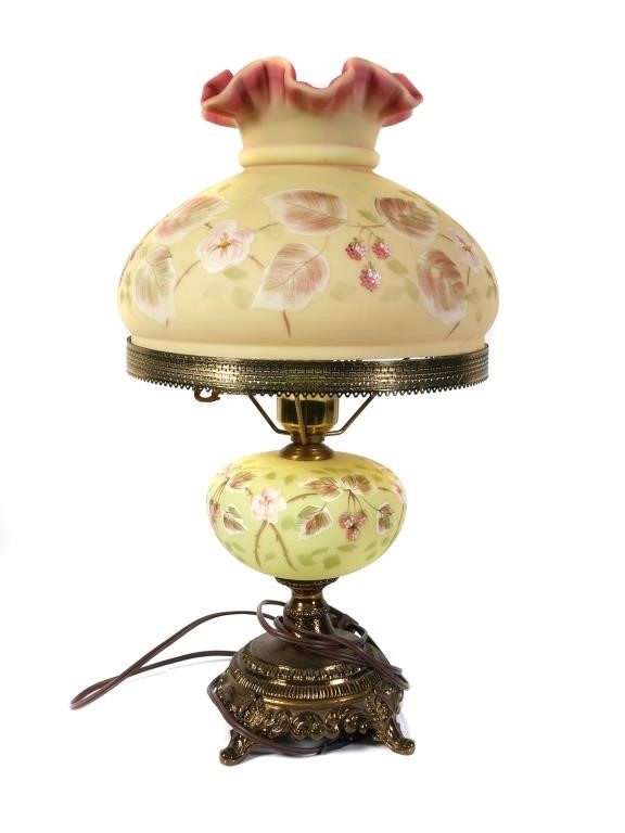 FENTON BURMESE HAND PAINTED GLASS