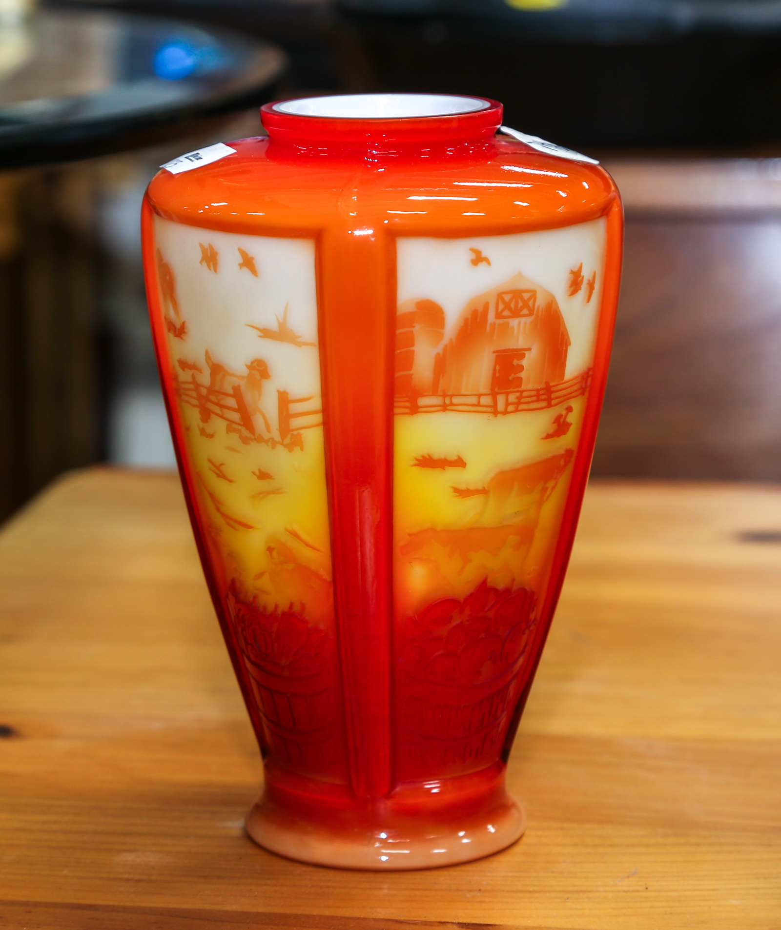 FENTON CAMEO GLASS LOVING FARM LIFE