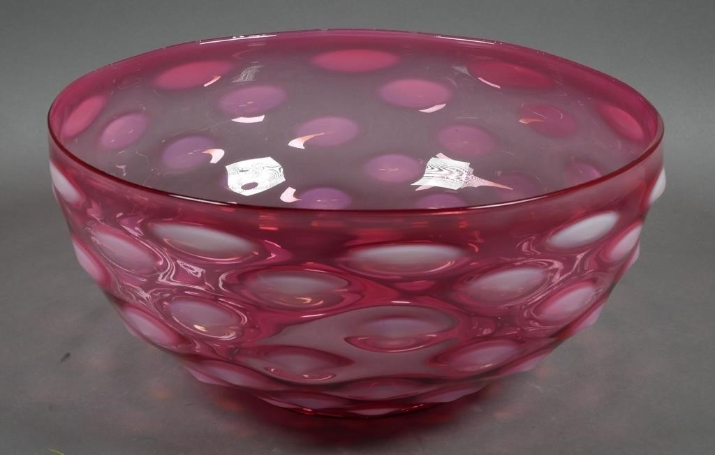 FENTON CRANBERRY ART GLASS UMBRELLA
