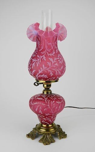 FENTON CRANBERRY SATIN GLASS