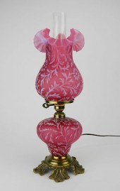 FENTON CRANBERRY SATIN GLASS D