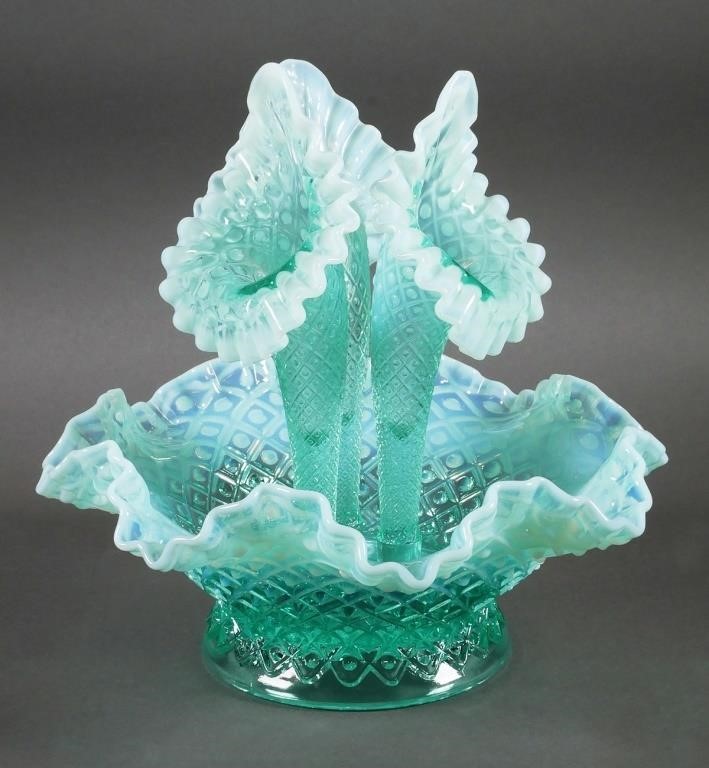 FENTON DIAMOND LACE OPALESCENT