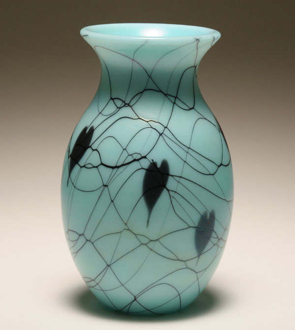 Fenton iridescent turquoise hanging