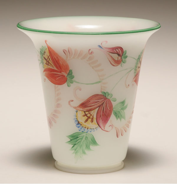 Fenton moonstone flared vase.