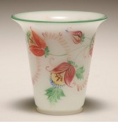 Fenton moonstone flared vase.