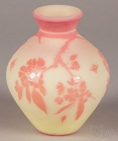 FENTON STUDIO CAMEO GLASS VASE