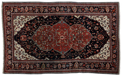 Ferahan Sarouk rug, large brick-red
