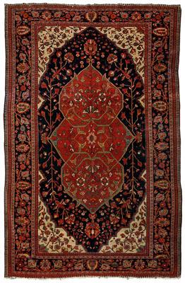 Ferahan Sarouk rug, tomato red