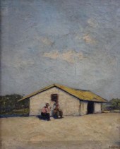 FERENCZY. Oil on Canvas of Hou