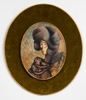 FERNAND SURREALIST OVAL FRAMED