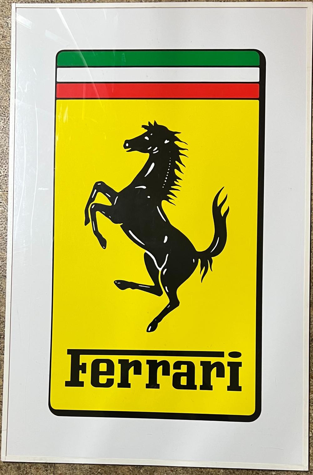 FERRARI HEAVY PLEXI GLASS SIGN,
