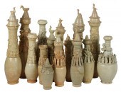 FIFTEEN ASIAN CERAMIC FUNERARY