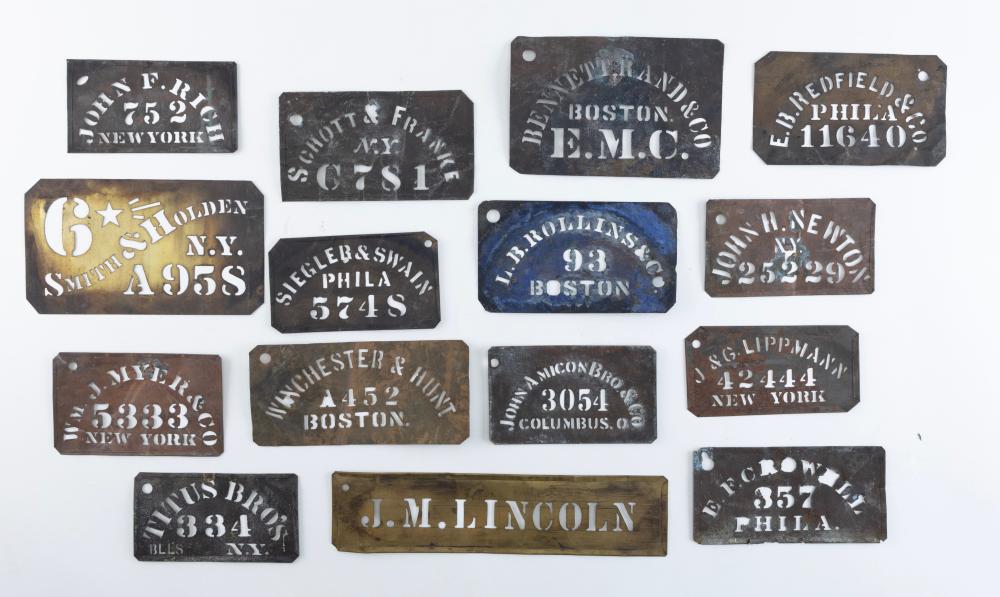 FIFTEEN BRASS CRANBERRY STENCILS