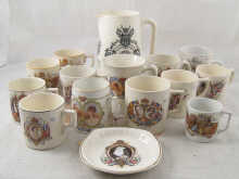 Fifteen ceramic items of royal