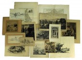 FIFTEEN COLORED MAPS, DRAWINGS