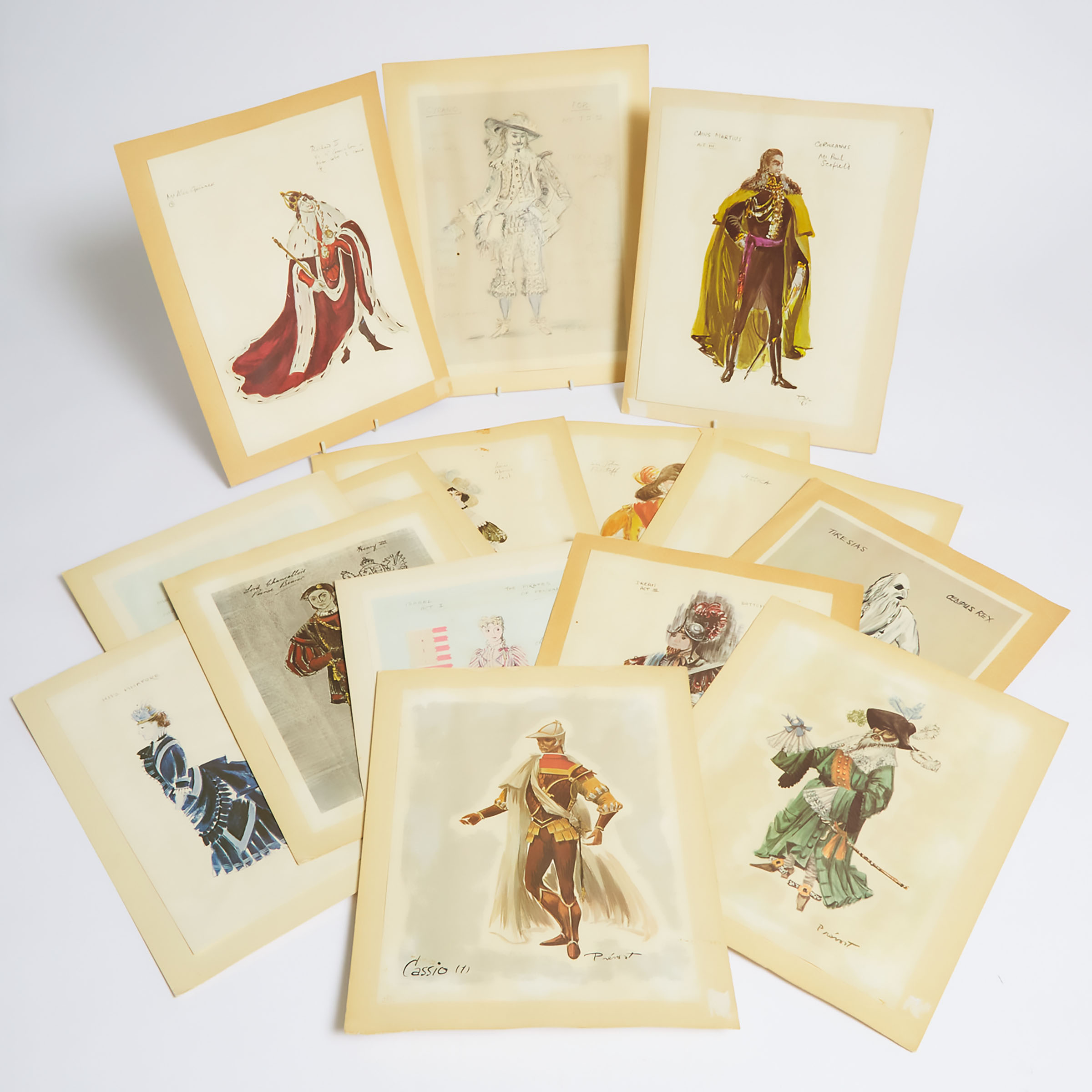 Fifteen Costume Designs for Various
