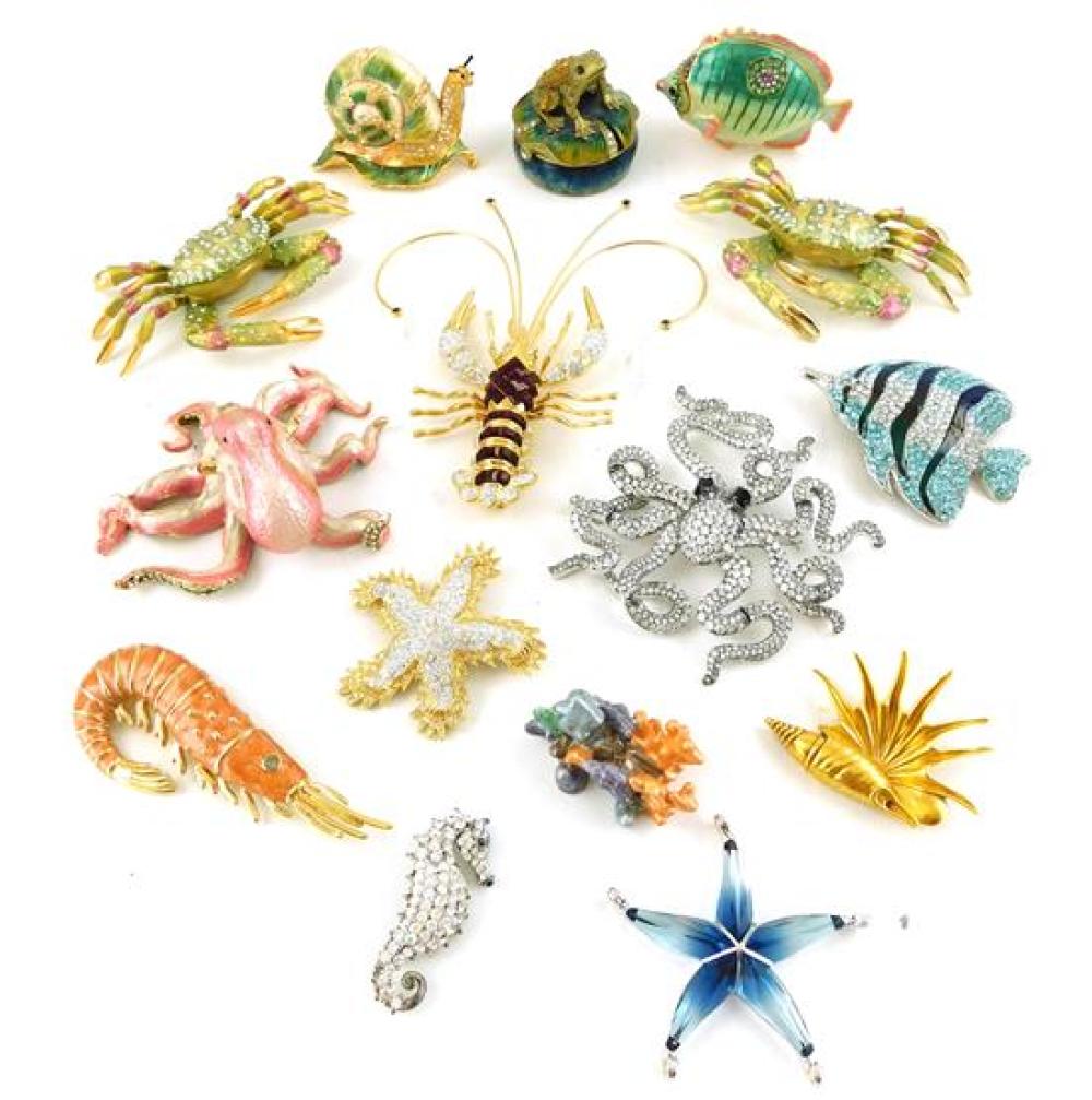 FIFTEEN ENAMELED, GILDED AND