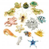 FIFTEEN ENAMELED, GILDED AND B