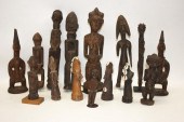 FIFTEEN FIGURAL AFRICAN WOOD C
