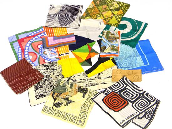 Fifteen ladies scarves including: a