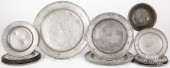 FIFTEEN PEWTER PLATES AND BOWL