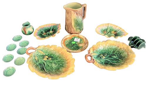FIFTEEN PIECE MAJOLICA LOT TO