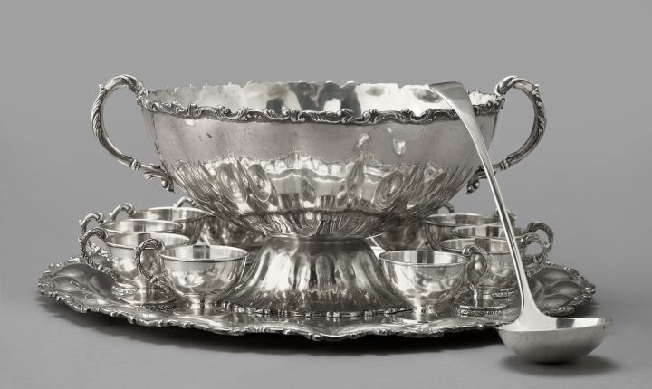 Fifteen-Piece Sterling Silver Punch