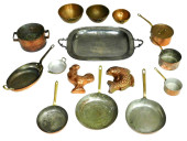 FIFTEEN PIECES OF COPPERWARE A