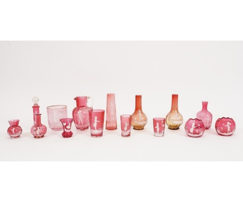 Fifteen pieces of Mary Gregory