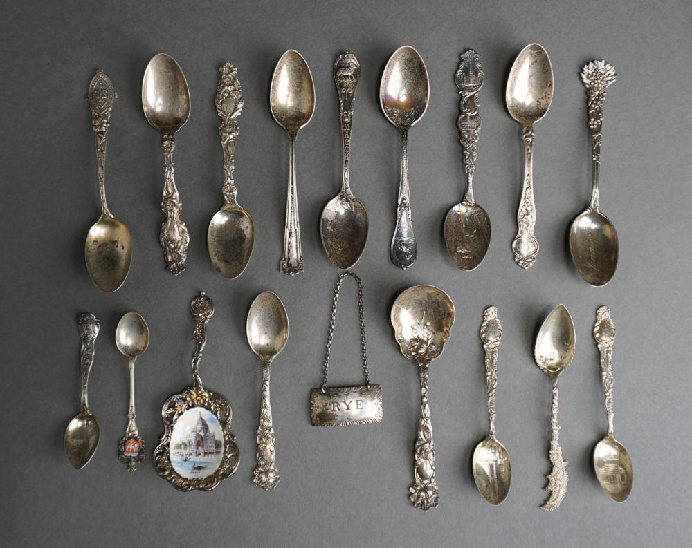 FIFTEEN STERLING SILVER SOUVENIR
