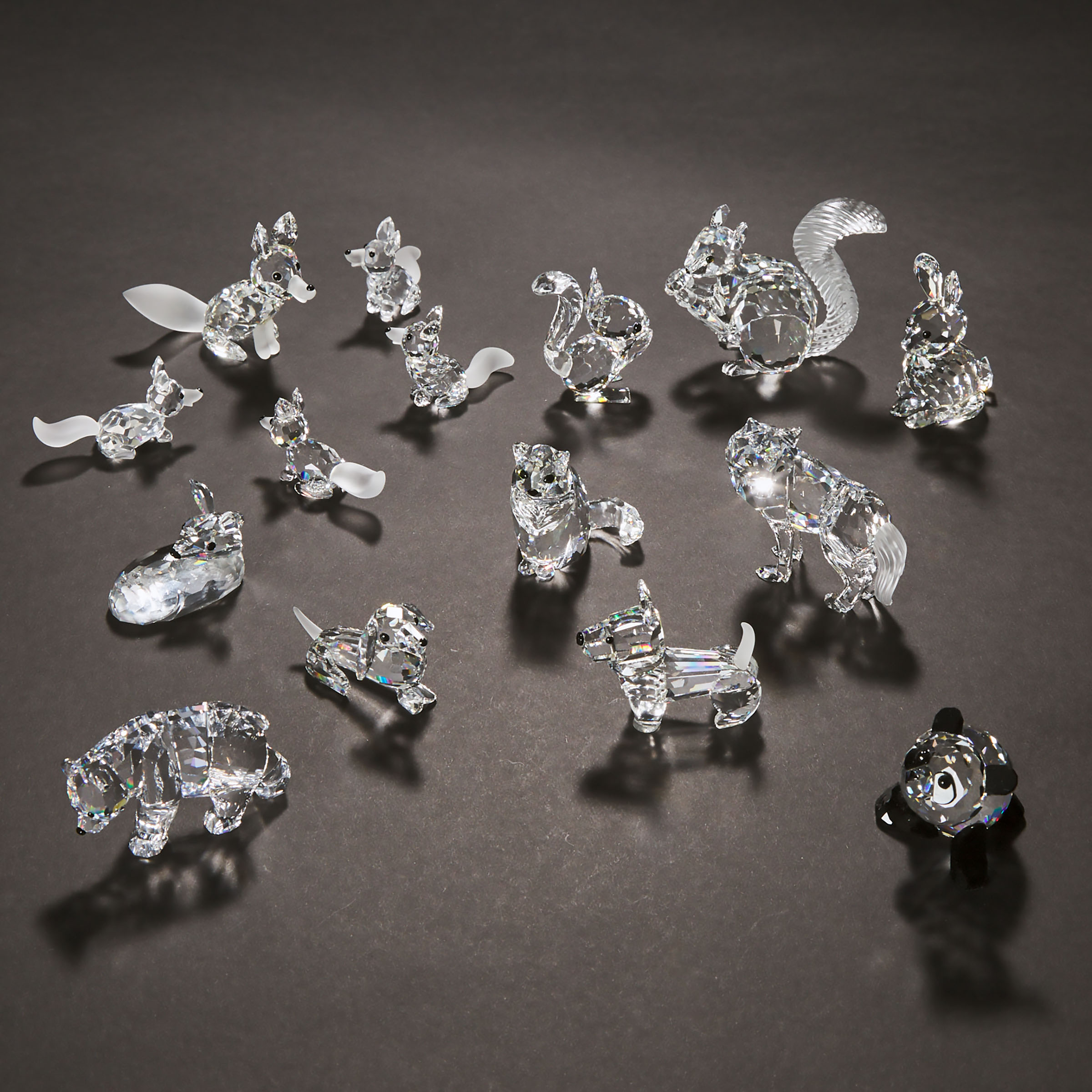 Fifteen Swarovski Crystal Animal