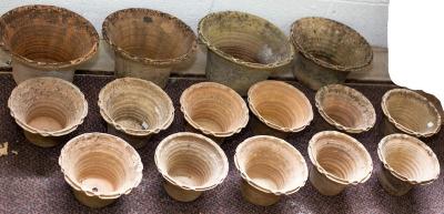 Fifteen terracotta flower pots,