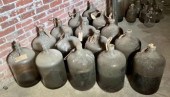 Fifteen vintage glass carboy j