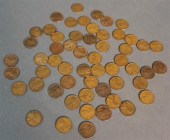 FIFTY-SEVEN WHEAT PENNIES, VAR