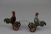 FIGHTING ROOSTERS ON PLATFORM