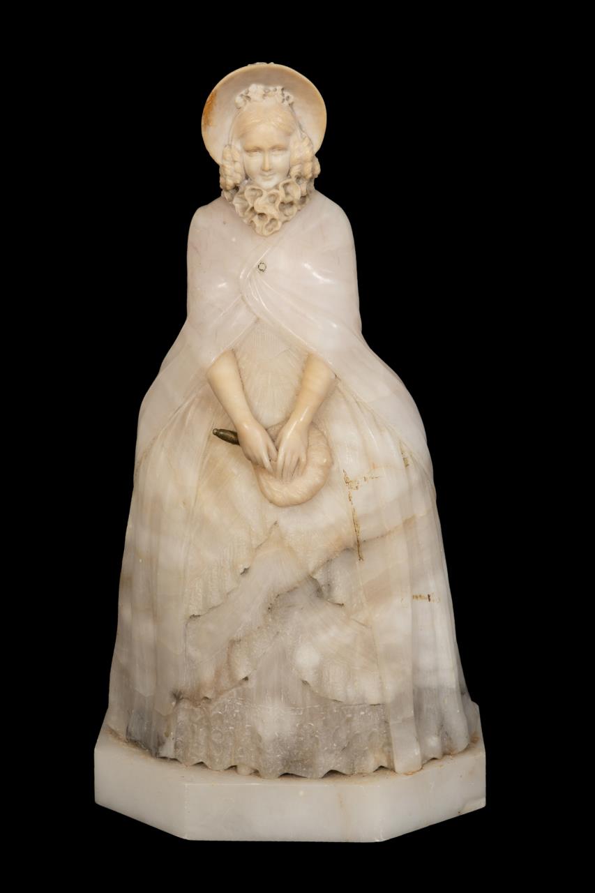 FIGURAL ALABASTER TABLE LAMP