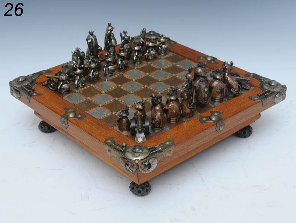 Figural Art Metal Chess Set Andrzej