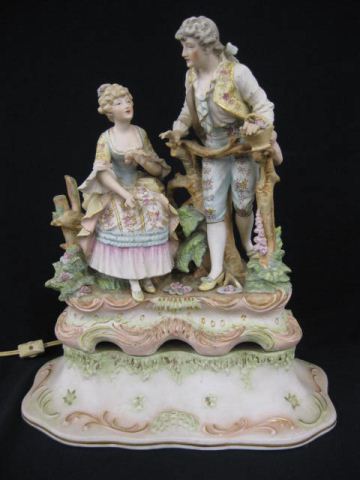 Figural Bisque Porcelain Lamp
