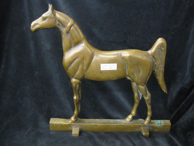 Figural Brass Horse Doorstop 11'' x