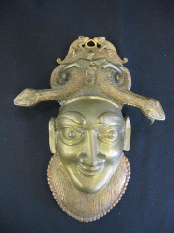 Figural Brass Wall Sconce with Face