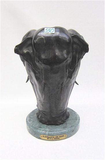 FIGURAL BRONZE ELEPHANT VASE