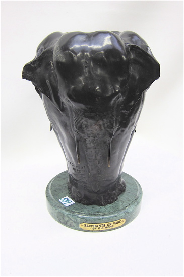 FIGURAL BRONZE ELEPHANT VASE