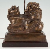 FIGURAL BRONZE FOO DOG SCULPTU