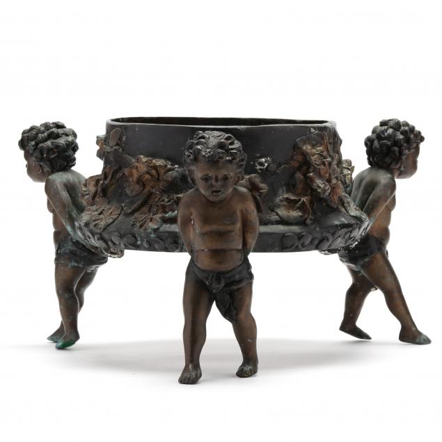 FIGURAL BRONZE JARDINIERE Late 20th