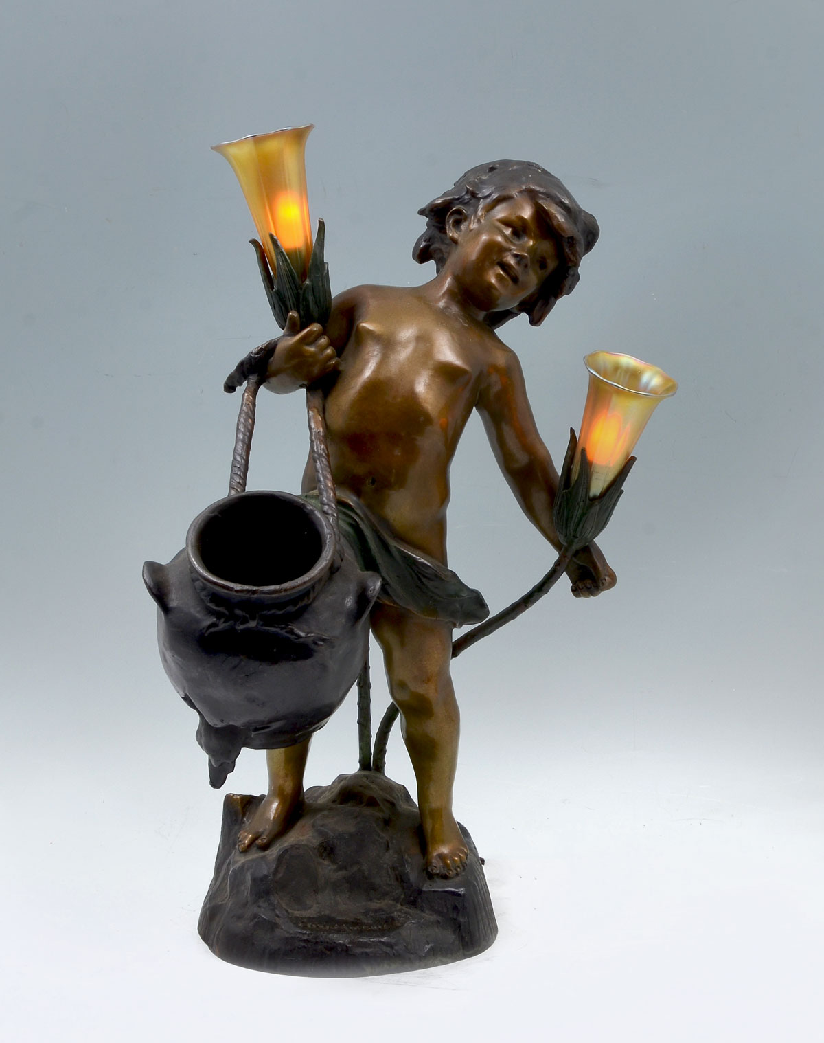 FIGURAL BRONZE LAMP AFTER AUGUSTE
