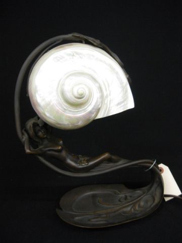 Figural Bronze Lamp of Nude at Rest