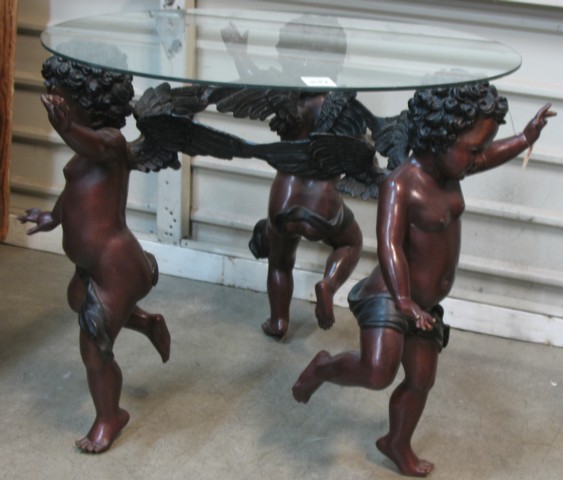 FIGURAL BRONZE LAMP TABLE featuring